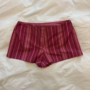 Express Low Waist Striped Magenta Y2K Shorts